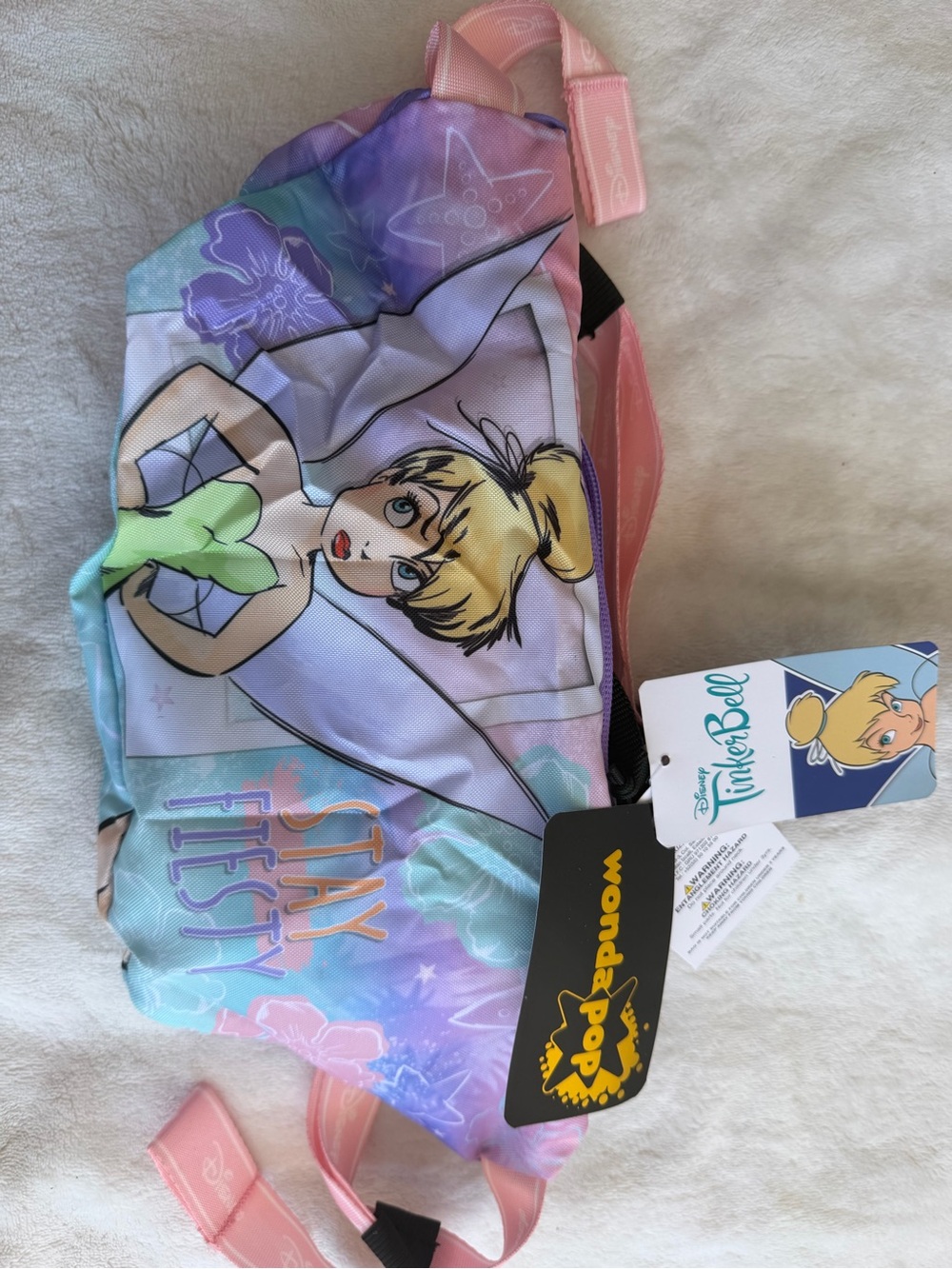 Disney Tinker Bell Kids Backpack - Purple, Pink & Light Green